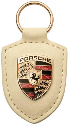 Picture of Crest Keyring Leather White