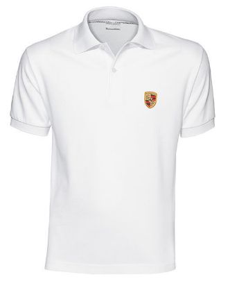 Picture of Mens Porsche Crest Polo Shirt in White