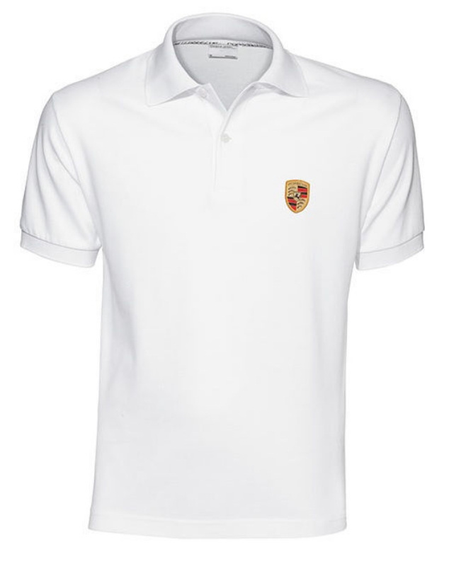 Picture of Mens Porsche Crest Polo Shirt in White