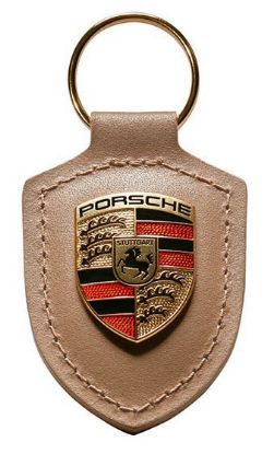 Picture of Crest Keyring Leather Beige