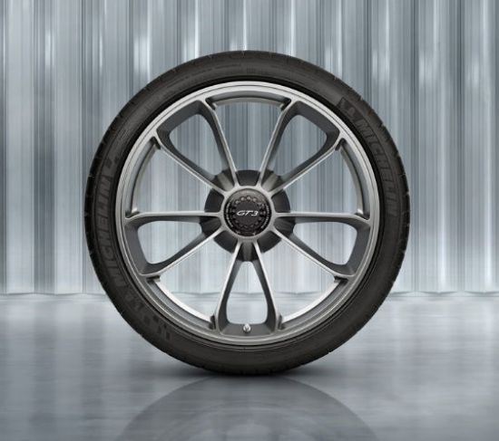 Picture of Wheel, Rear, 20-inch GT3, Platinum (Satin Gloss), 991 GT3 & 991R