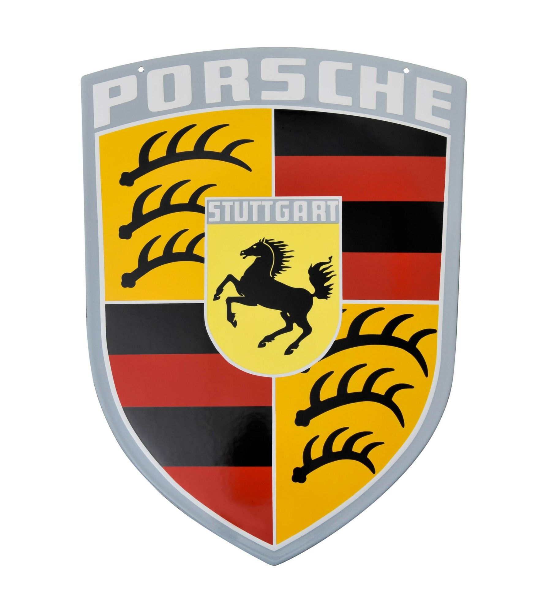 Porsche Crest Enamel Plate. Porsche Doncaster Online Shop