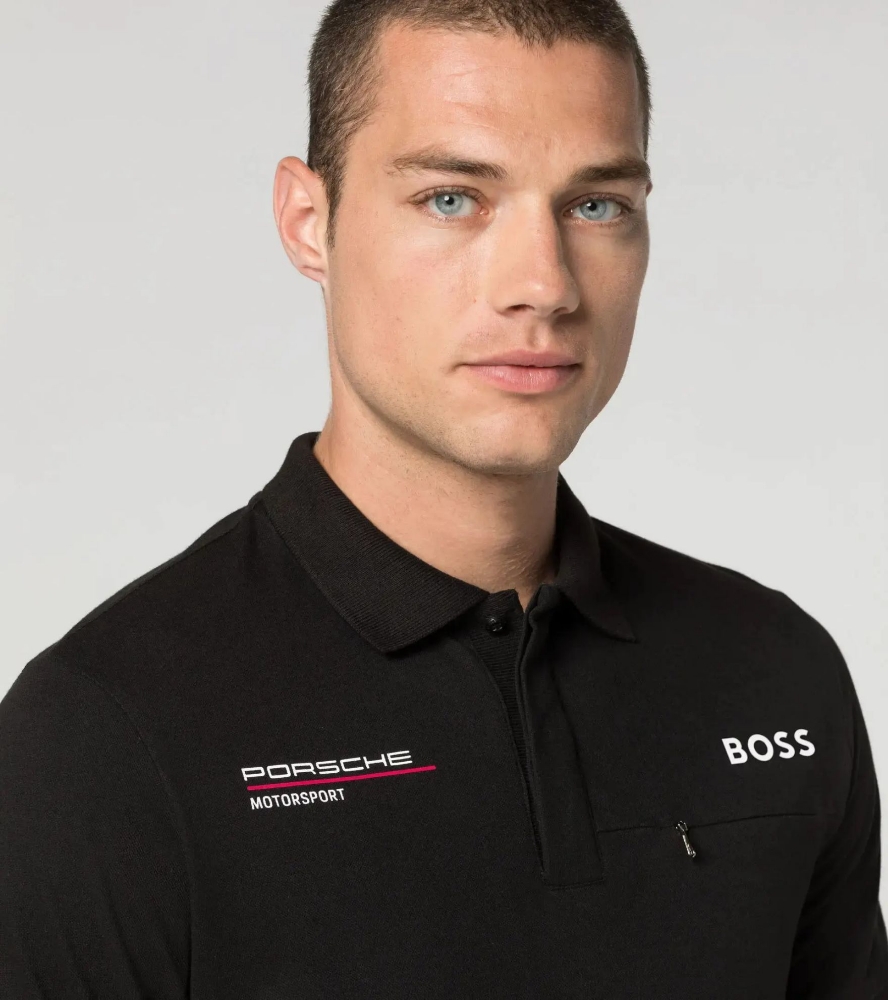 Motorsport x Boss Mens Polo Shirt in Black. Porsche Doncaster Online Shop