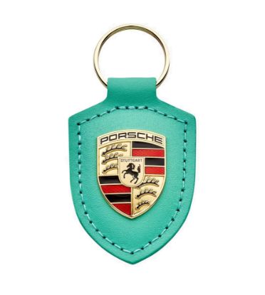 Picture of Porsche Crest Leather Keyring in Mint Green