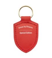 Picture of Porsche Crest Leather Keyring in Lava Orange