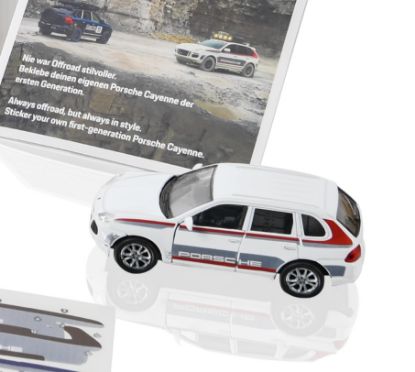 Picture of Pullback Toy Model Cayenne (E1) with Stickers - 1:43 Scale