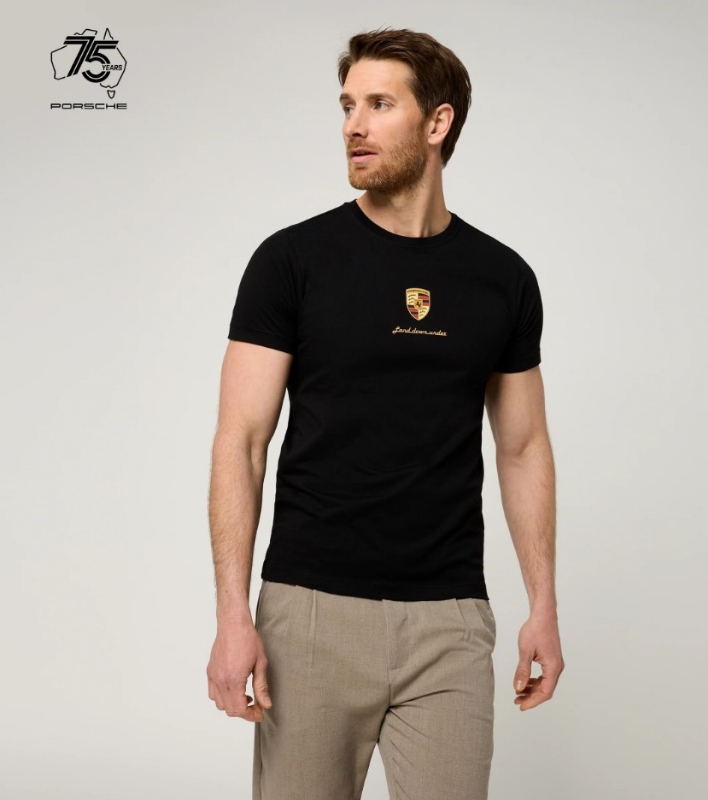 Picture of Unisex T-Shirt - 75Y Porsche In Australia, Black